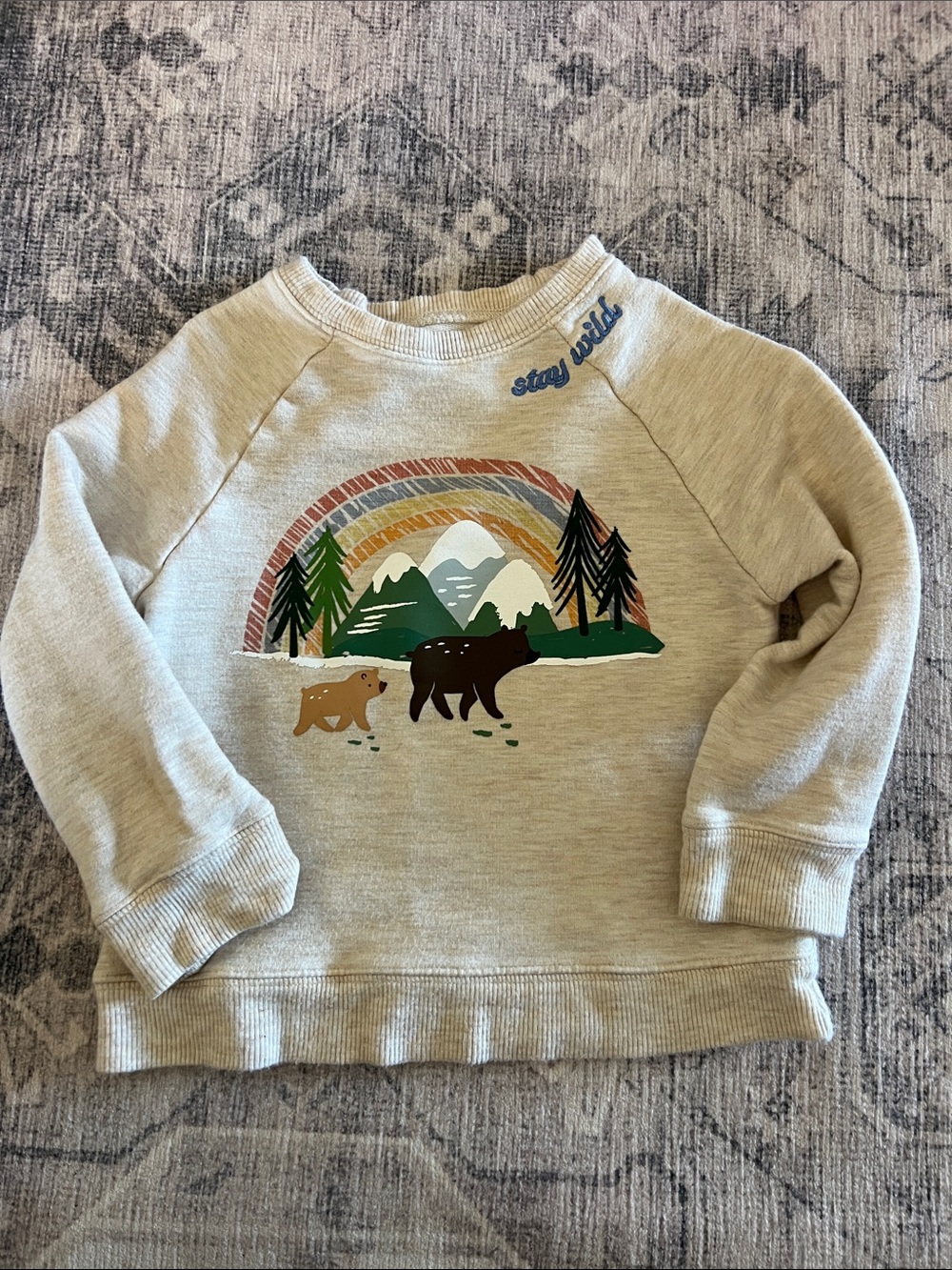 Little Sleepies infant ‘Stay Wild' Bear Graphic Sweatshirt - Cream